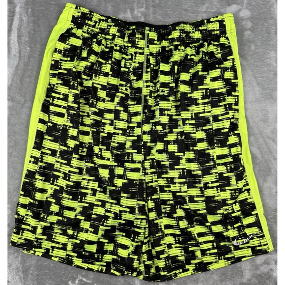 Nike Other - Nike Dri-FIT Men's Large Neon Yellow Black Athletic Shorts L Running Gym